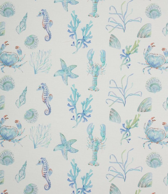 Oceanic Treasures Outdoor Fabric / Aqua - Just Fabrics