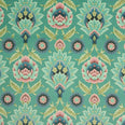 Folk Floral Velvet Fabric / Teal
