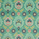 Folk Floral Velvet Fabric / Teal - Just Fabrics