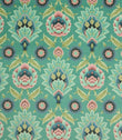 Folk Floral Velvet Fabric / Teal - Just Fabrics