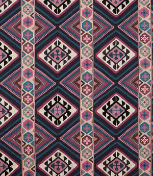 Dorothys Kilim Fabric / Barbed Berry / Indigo