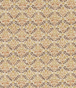 Bellflowers Fabric / Chocolate / Tan