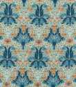 Spring Thicket Fabric / Paradise Blue / Peach - Just Fabrics