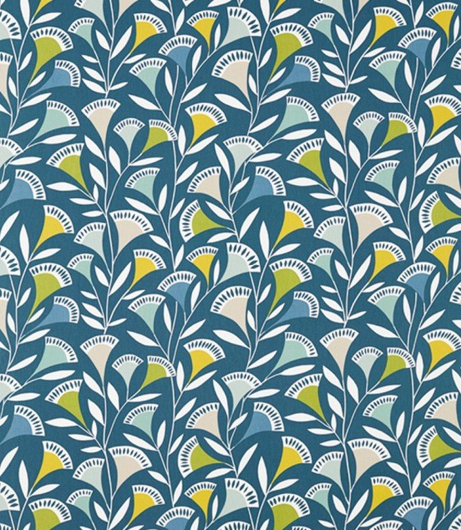 Noukku Fabric / Mist / Kiwi / Midnight - Just Fabrics