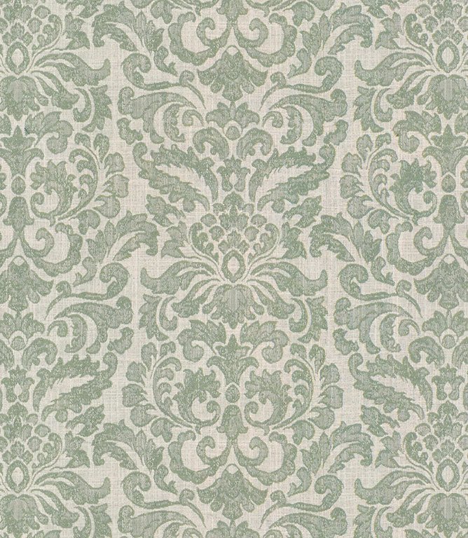 Hazel Damask Fabric / Eau de nil - Just Fabrics