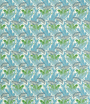 Laceflower Fabric / Garden Green / Lagoon