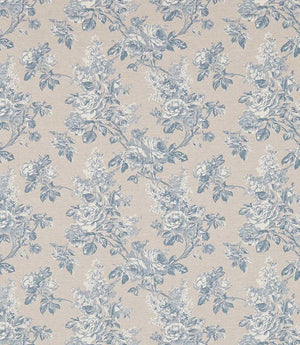 Sorilla Damask Fabric / Delft / Linen - Just Fabrics