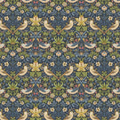 Strawberry Thief Oilcloth Fabric / Navy - Just Fabrics