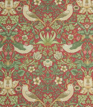 Strawberry Thief Outdoor Fabric / Crimson