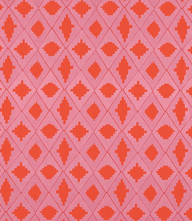 Garden Terrace Fabric / Ruby / Rose - Just Fabrics