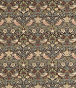 Strawberry Thief Fabric / Chocolate / Slate - Just Fabrics