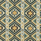 Dorothys Kilim Fabric / Sunflower / Tump Green - Just Fabrics