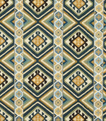 Dorothys Kilim Fabric / Sunflower / Tump Green - Just Fabrics