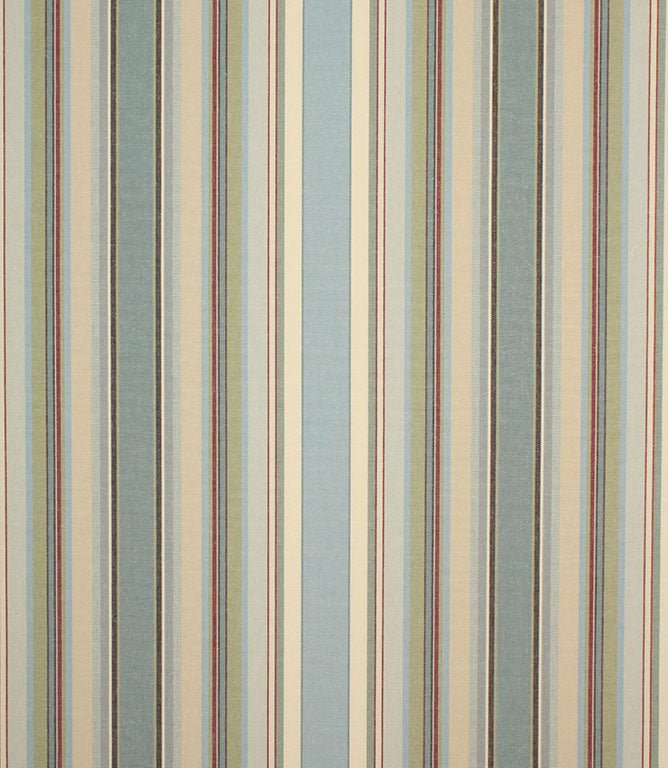Falmouth Stripe Fabric / Sage - Just Fabrics