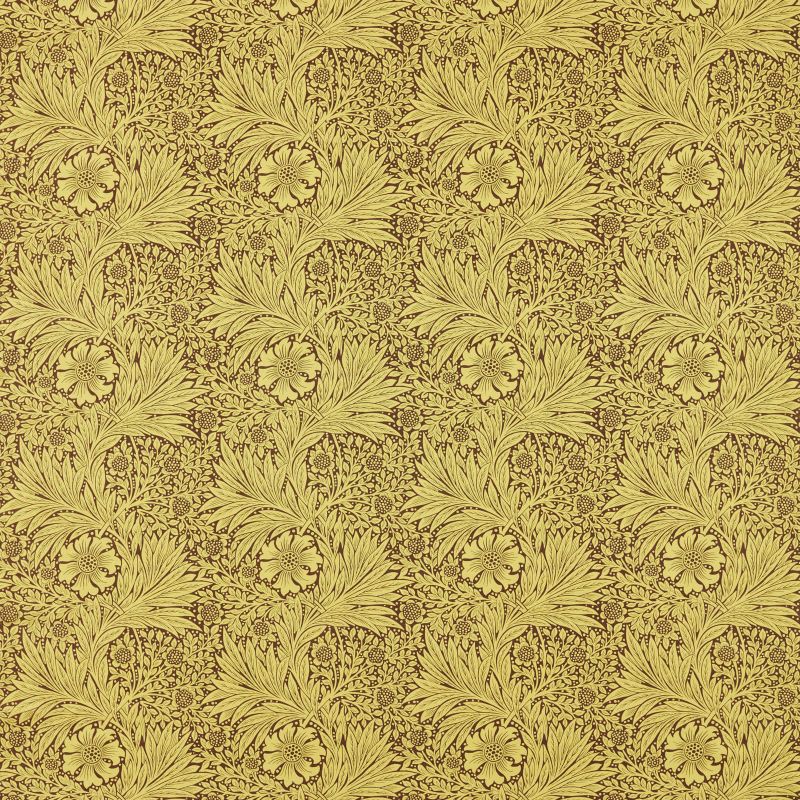 Marigold Fabric / Summer Yellow / Chocolate - Just Fabrics