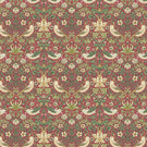 Strawberry Thief Oilcloth Fabric / Crimson - Just Fabrics