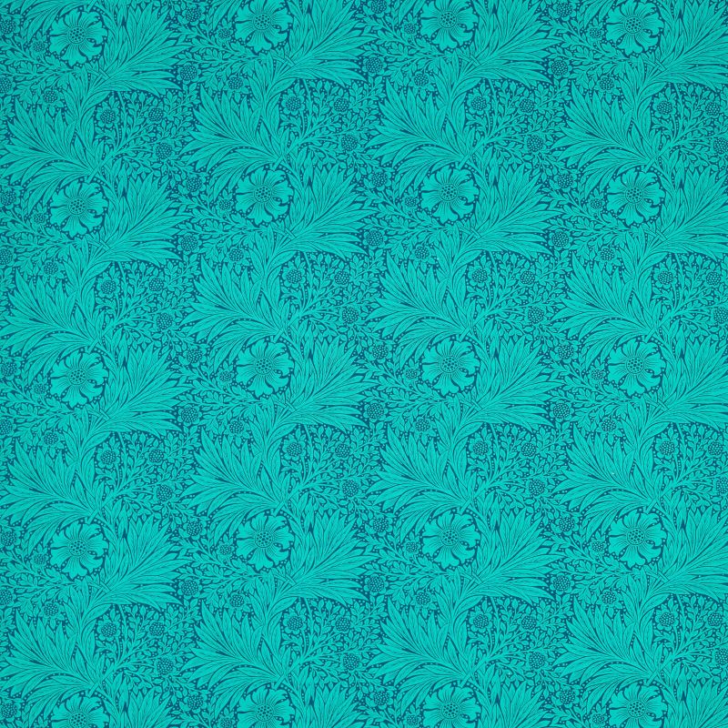 Marigold Fabric / Navy / Turquoise - Just Fabrics