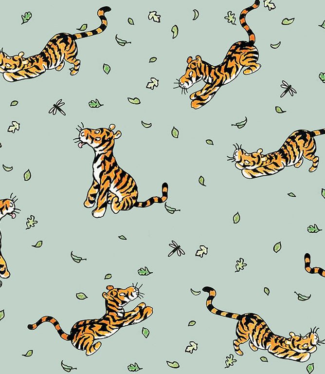 Tigger's Tumble Fabric / Duck Egg - Just Fabrics
