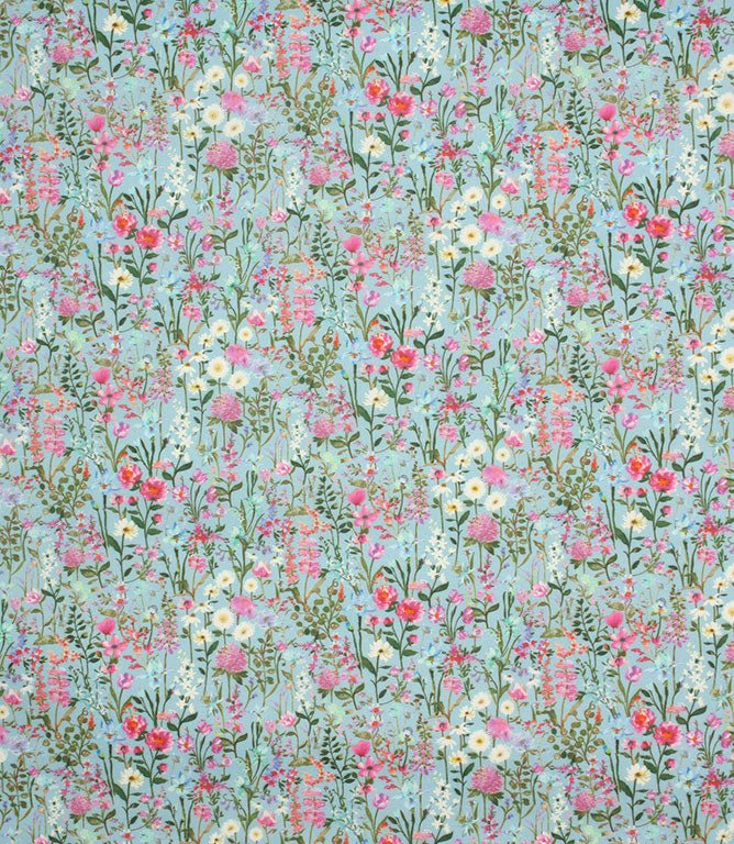 Prado De Flores Lomond Fabric / Primrose / Sky - Just Fabrics