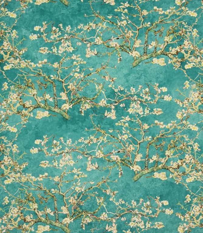Almond Blossom Fabric / Blue - Just Fabrics