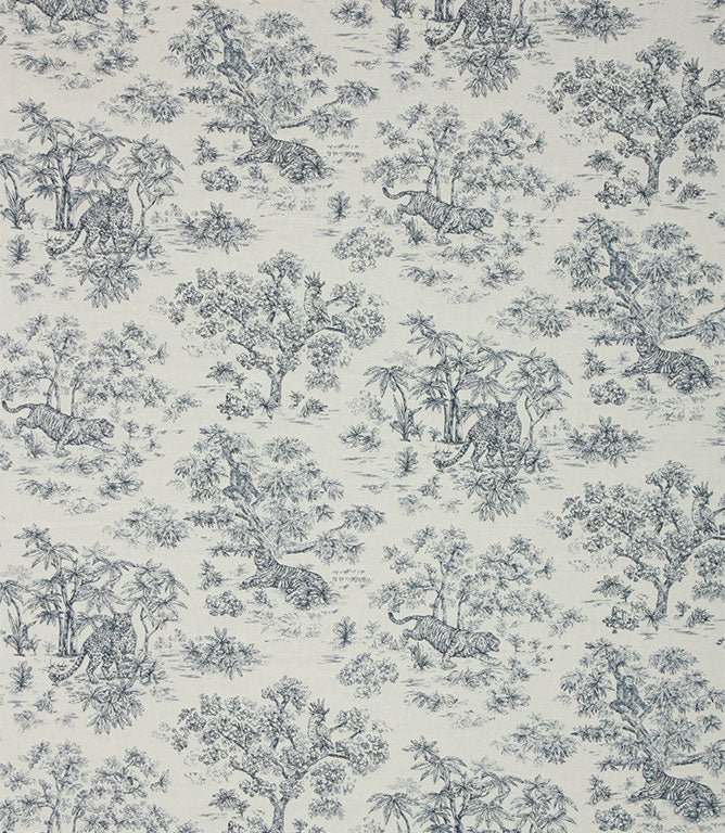 Indian Toile Fabric / Blue - Just Fabrics