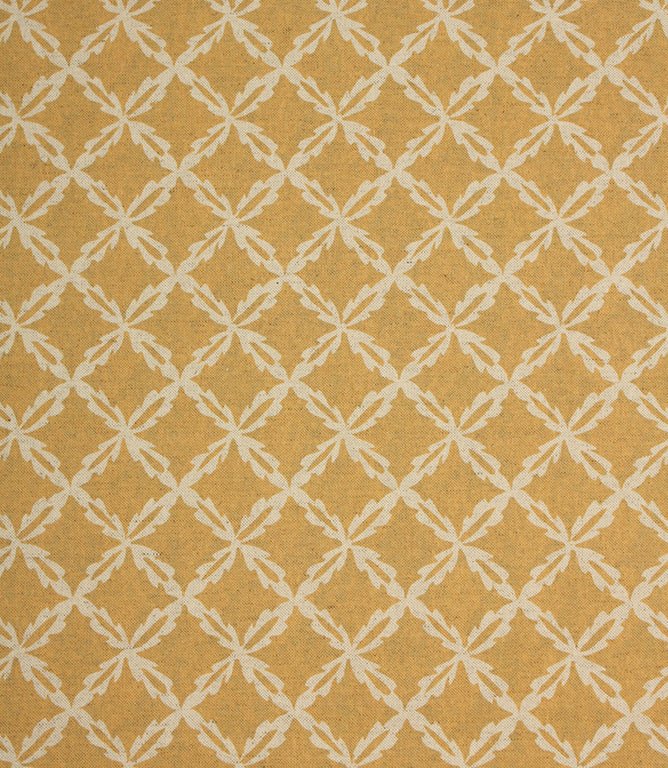 Hedgerow Tile Fabric / Ochre - Just Fabrics