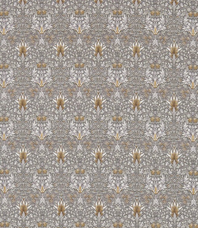 Snakeshead Fabric / Pewter / Gold - Just Fabrics