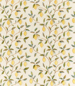 Lemon Tree Embroidery Fabric / Bayleaf / Lemon - Just Fabrics
