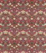 Strawberry Thief Fabric / Crimson / Slate - Just Fabrics
