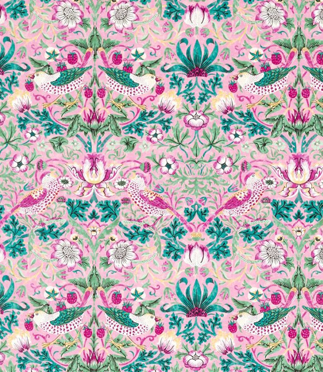 Strawberry Thief Fabric / Miami Strip - Just Fabrics