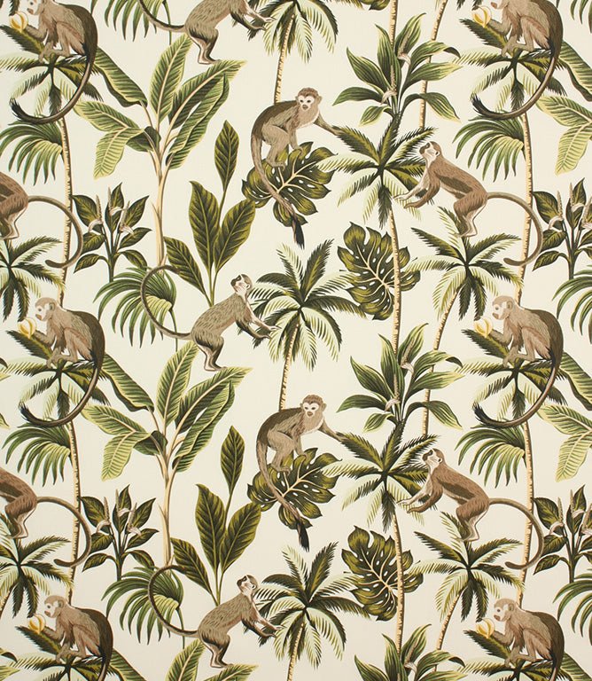 Mr Monkey Fabric / Natural - Just Fabrics
