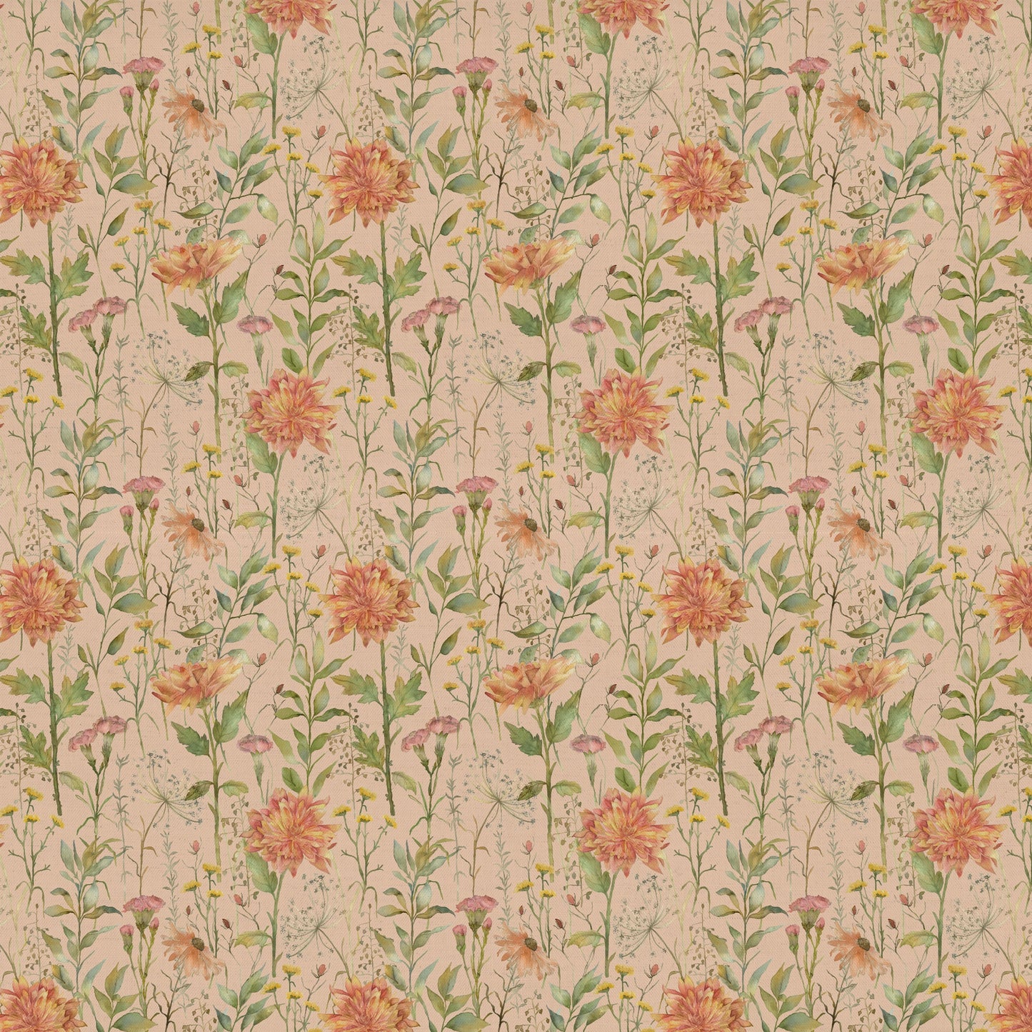 Delamere Fabric / Apricot - Just Fabrics