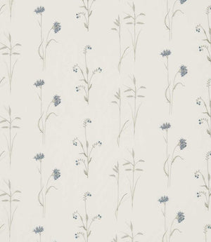 Meadow Grasses Fabric / Cobalt / Chalk