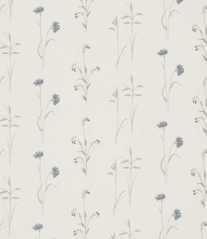 Meadow Grasses Fabric / Cobalt / Chalk - Just Fabrics