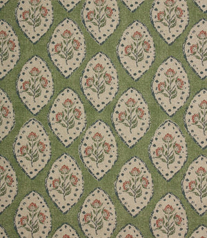 Fleur De Lune Fabric / Sap Green