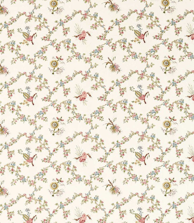 Trelliage Fabric / Raspberry / Stone - Just Fabrics