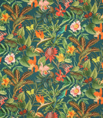 Lima Jungle Outdoor Fabric / Petrol - Just Fabrics
