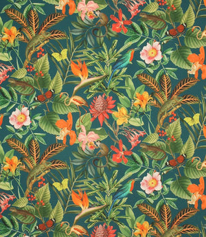 Lima Jungle Outdoor Fabric / Petrol