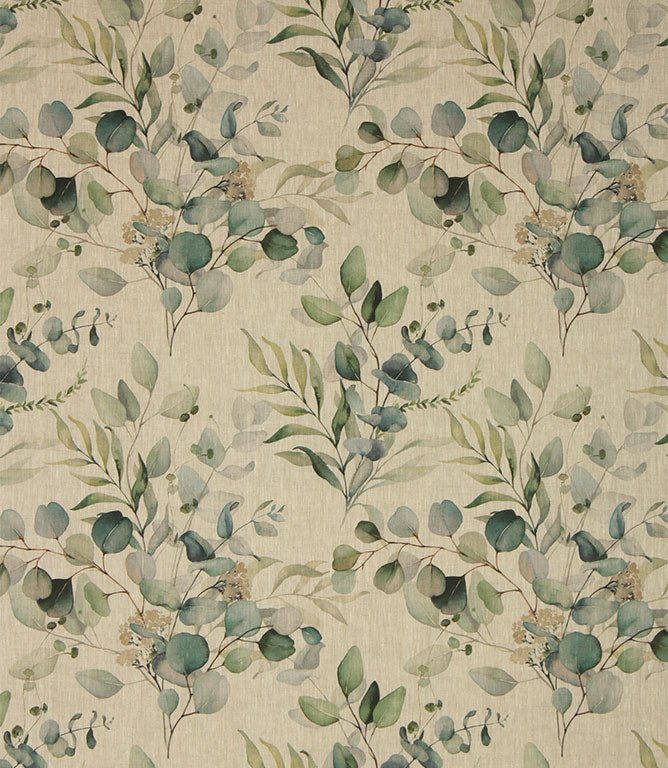 Evelyn Linen Fabric / Greens - Just Fabrics