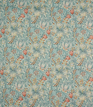 Golden Lily Outdoor Fabric / Cornflower