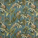 Mr Monkey Fabric / Teal - Just Fabrics