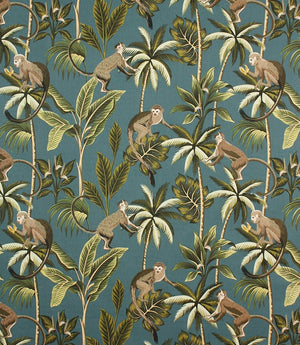 Mr Monkey Fabric / Teal