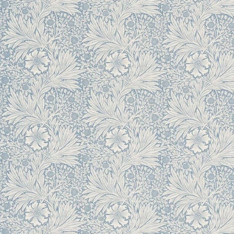 Marigold Fabric / China Blue / Ivory - Just Fabrics
