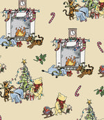 Pooh's Christmas Eve Fabric / Natural - Just Fabrics
