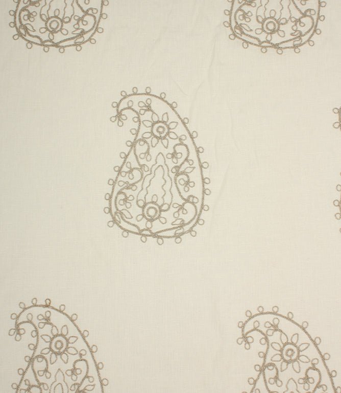 Kashmir Fabric / Ivory / Linen - Just Fabrics