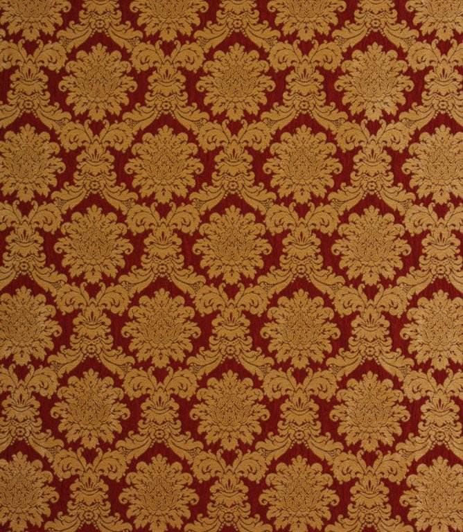 Versailles Damask Fabric / Red - Just Fabrics