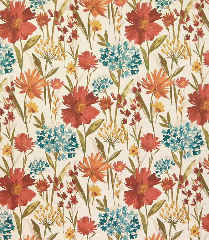 Fleur FR Fabric / Ruby - Just Fabrics
