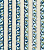 Red Car Stripe Fabric / Indigo / Linen - Just Fabrics