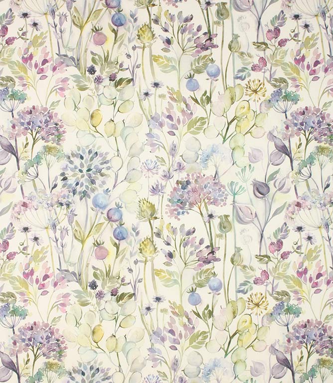 Country Hedgerow Fabric / Lilac Cream - Just Fabrics