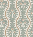 Elbury Vine Fabric / Duck Egg - Just Fabrics